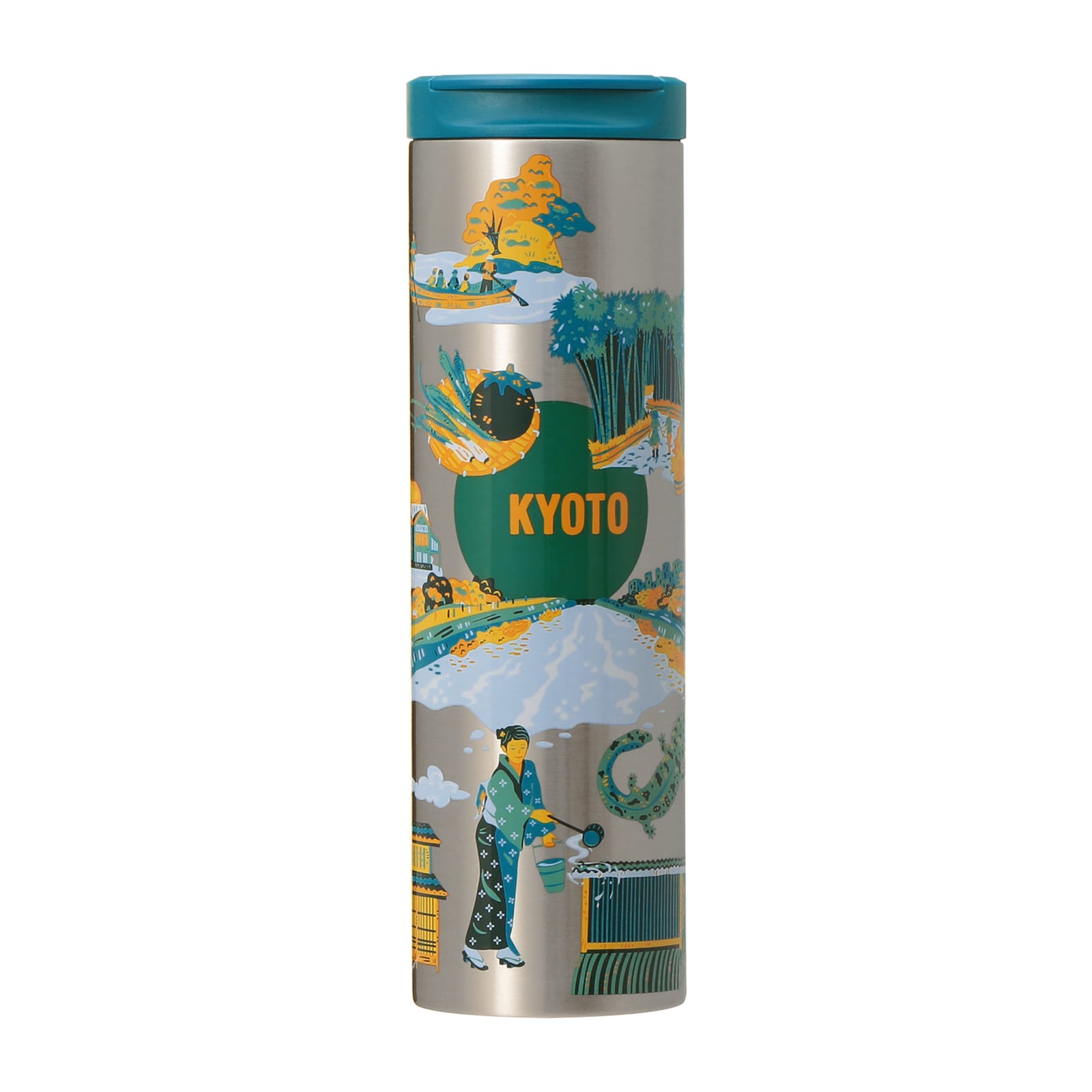Discovery Series ステンレスボトル KYOTO ─ 竹林と町家、京料理をモチーフにした 473ml のステンレスボトル
