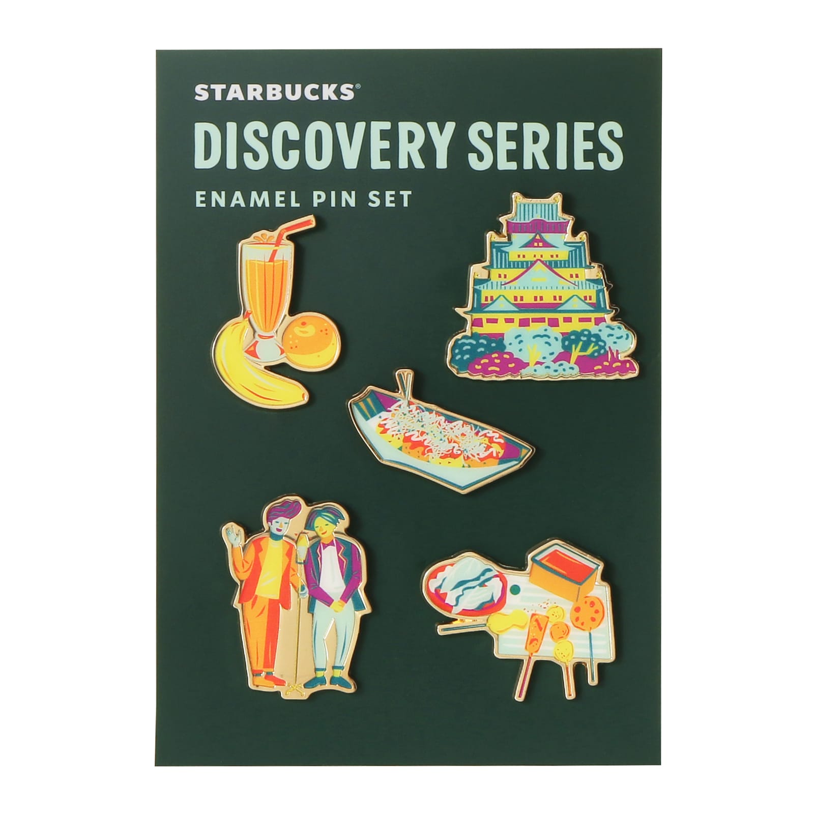 Discovery Series ピンバッジセット OSAKA ─ 大阪の名所を刺繍したピンバッジのセット